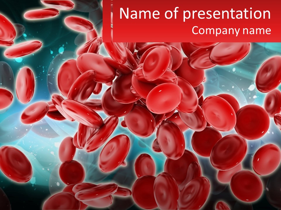 A Bunch Of Red Blood Cells With A Name Of Presentation PowerPoint Template