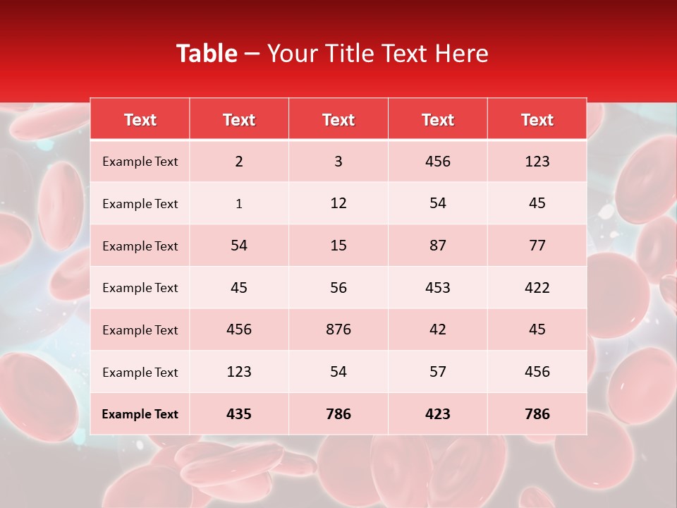 A Bunch Of Red Blood Cells With A Name Of Presentation PowerPoint Template