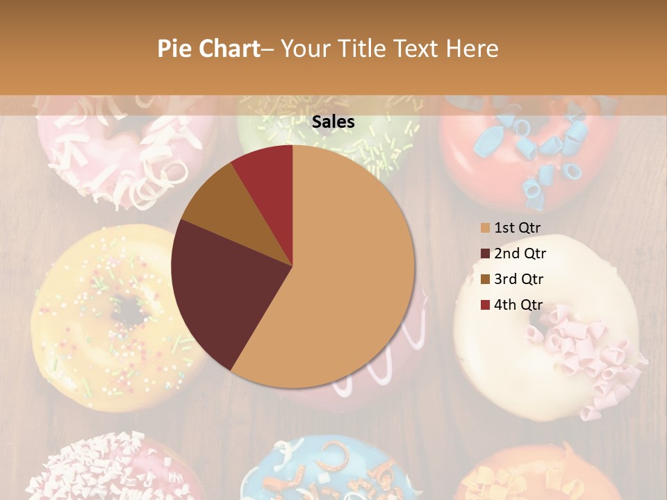 A Group Of Donuts Sitting On Top Of A Wooden Table PowerPoint Template