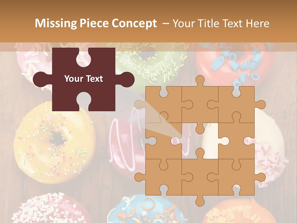 A Group Of Donuts Sitting On Top Of A Wooden Table PowerPoint Template