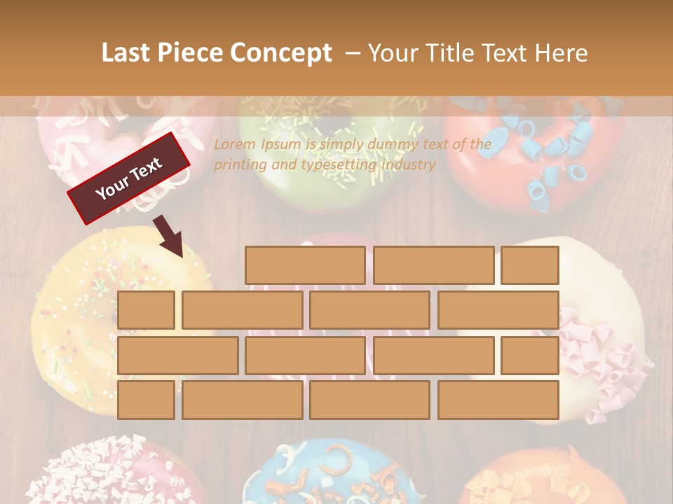 A Group Of Donuts Sitting On Top Of A Wooden Table PowerPoint Template