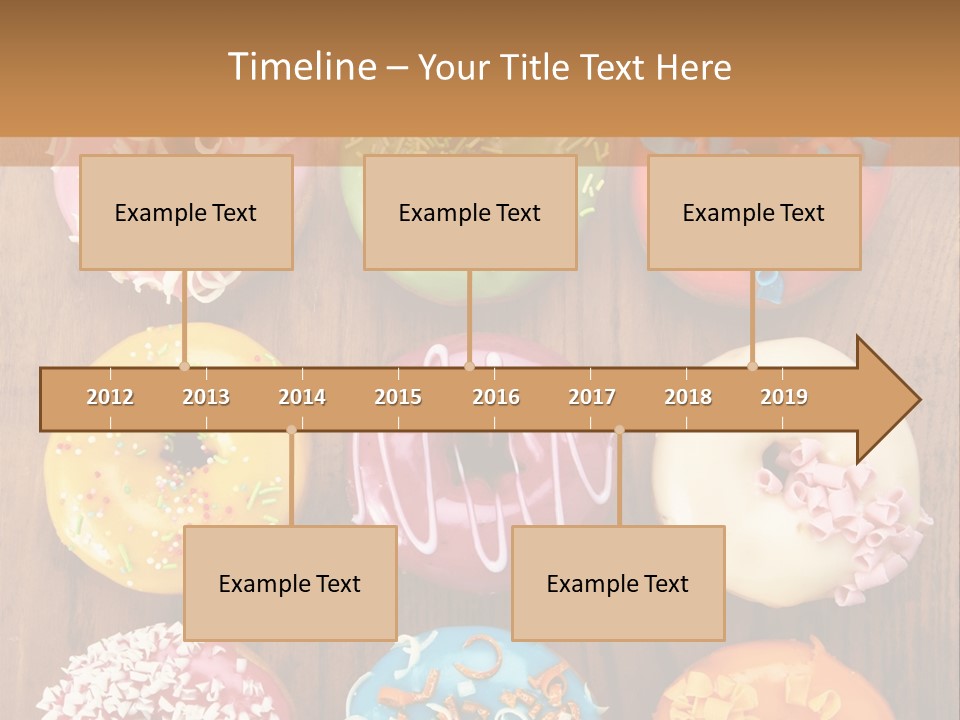 A Group Of Donuts Sitting On Top Of A Wooden Table PowerPoint Template