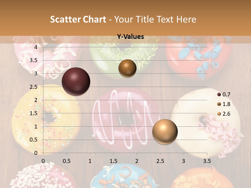 A Group Of Donuts Sitting On Top Of A Wooden Table PowerPoint Template