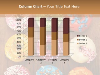 A Group Of Donuts Sitting On Top Of A Wooden Table PowerPoint Template