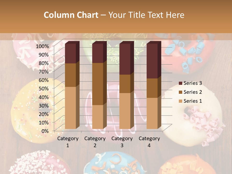 A Group Of Donuts Sitting On Top Of A Wooden Table PowerPoint Template
