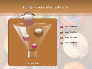 A Group Of Donuts Sitting On Top Of A Wooden Table PowerPoint Template