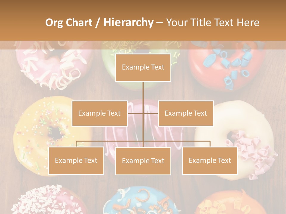 A Group Of Donuts Sitting On Top Of A Wooden Table PowerPoint Template