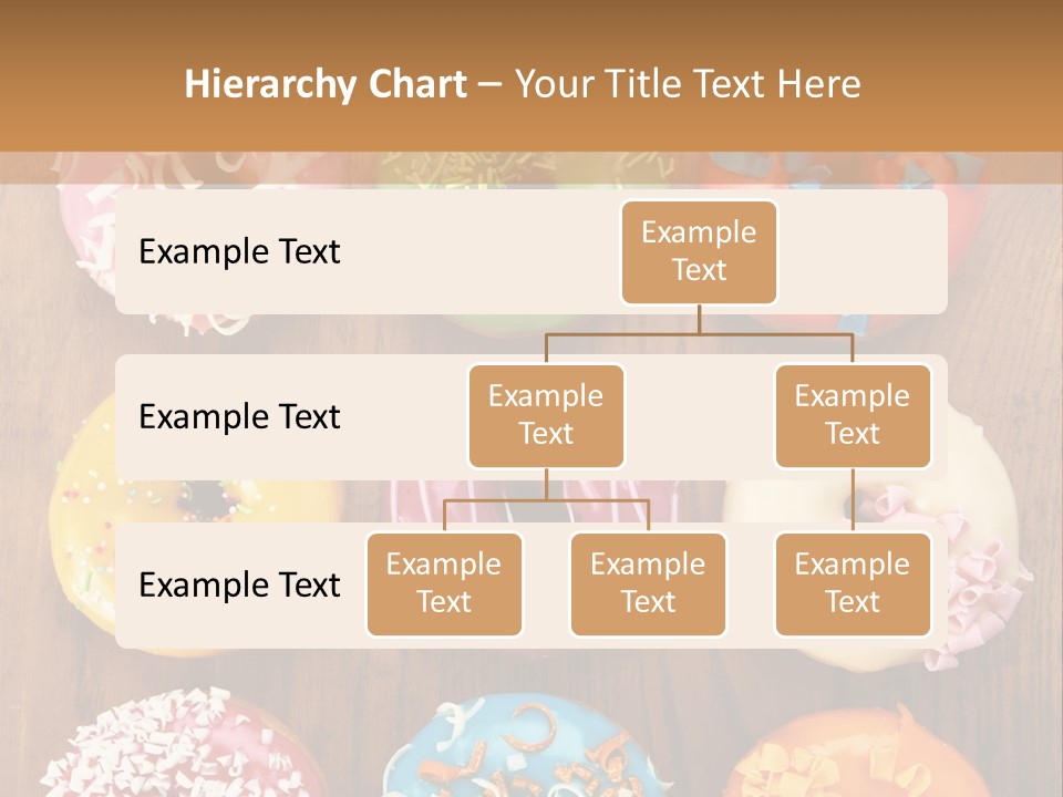 A Group Of Donuts Sitting On Top Of A Wooden Table PowerPoint Template