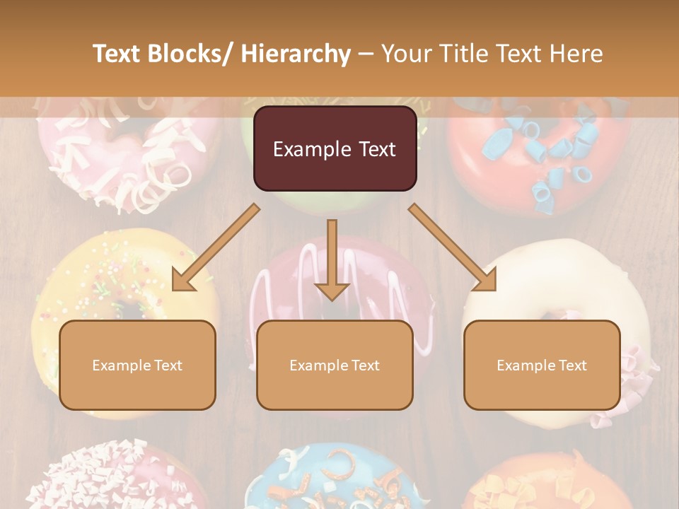 A Group Of Donuts Sitting On Top Of A Wooden Table PowerPoint Template