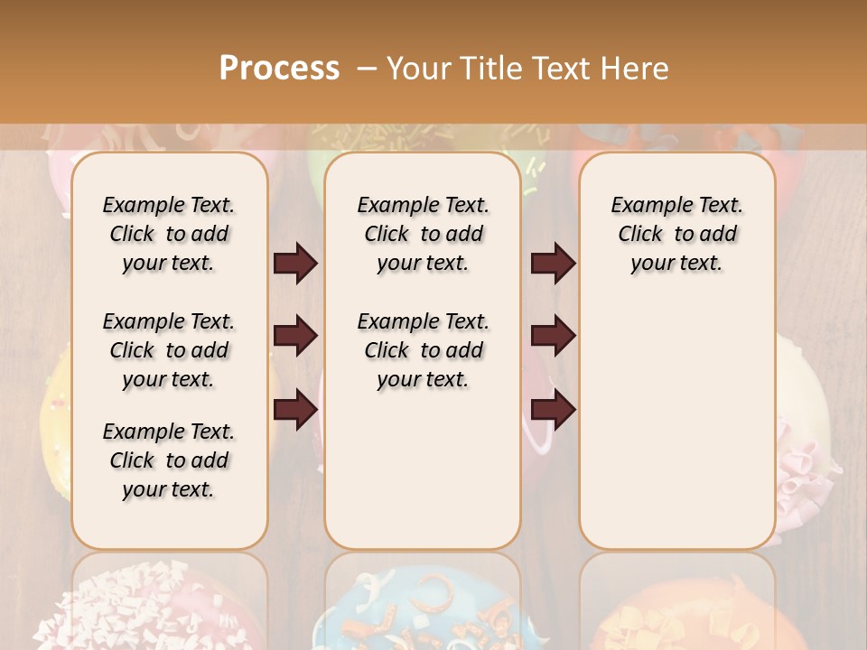 A Group Of Donuts Sitting On Top Of A Wooden Table PowerPoint Template