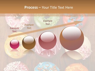 A Group Of Donuts Sitting On Top Of A Wooden Table PowerPoint Template