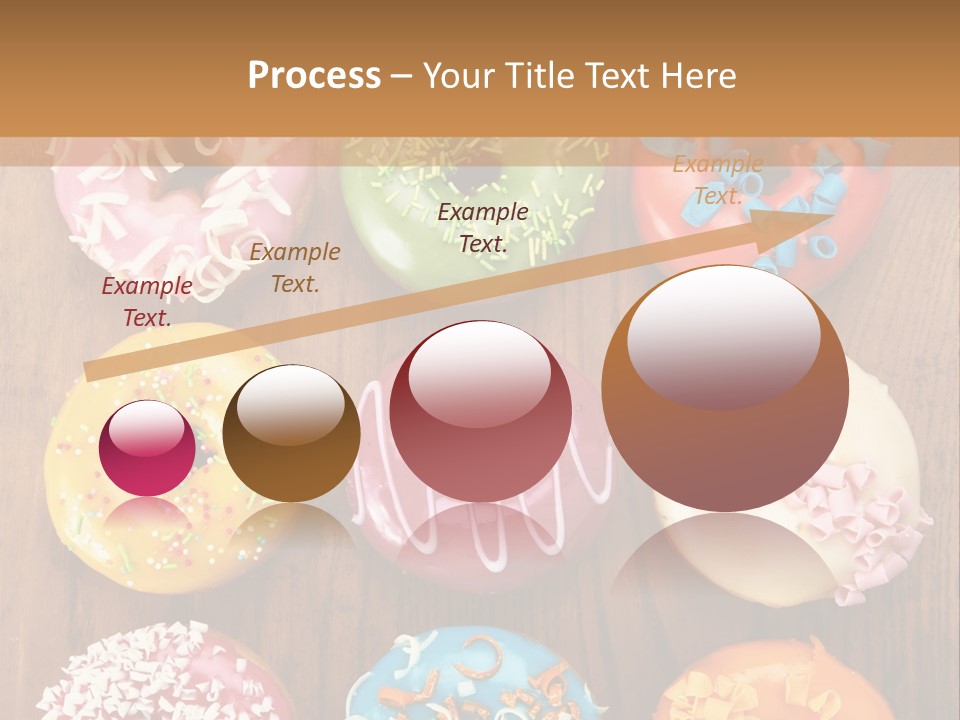 A Group Of Donuts Sitting On Top Of A Wooden Table PowerPoint Template