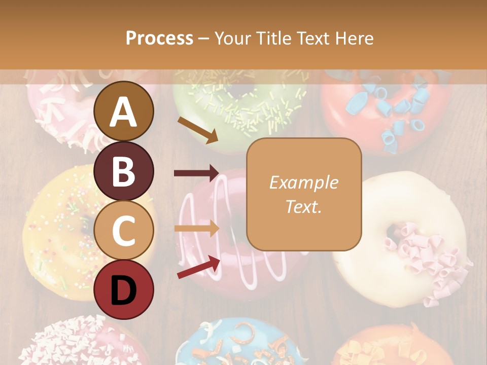 A Group Of Donuts Sitting On Top Of A Wooden Table PowerPoint Template