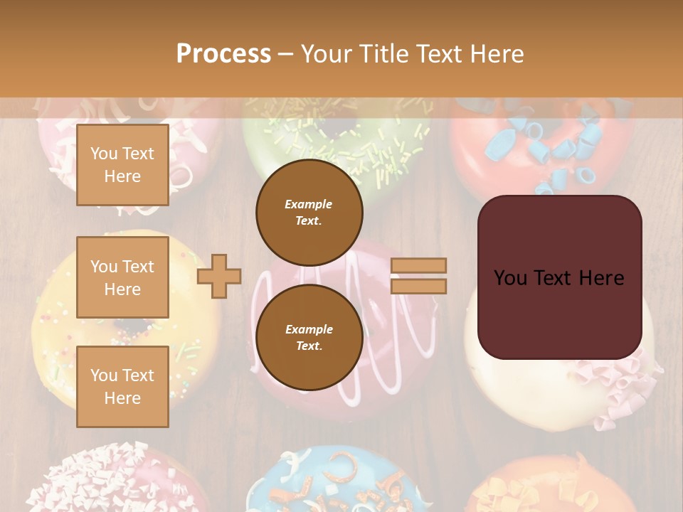 A Group Of Donuts Sitting On Top Of A Wooden Table PowerPoint Template