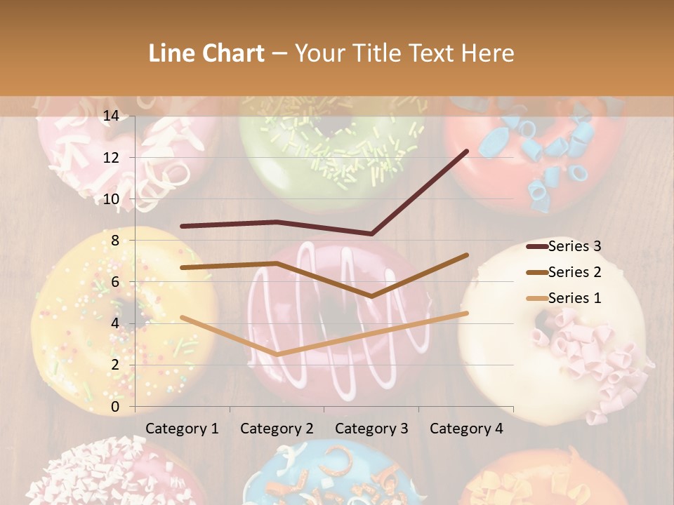 A Group Of Donuts Sitting On Top Of A Wooden Table PowerPoint Template