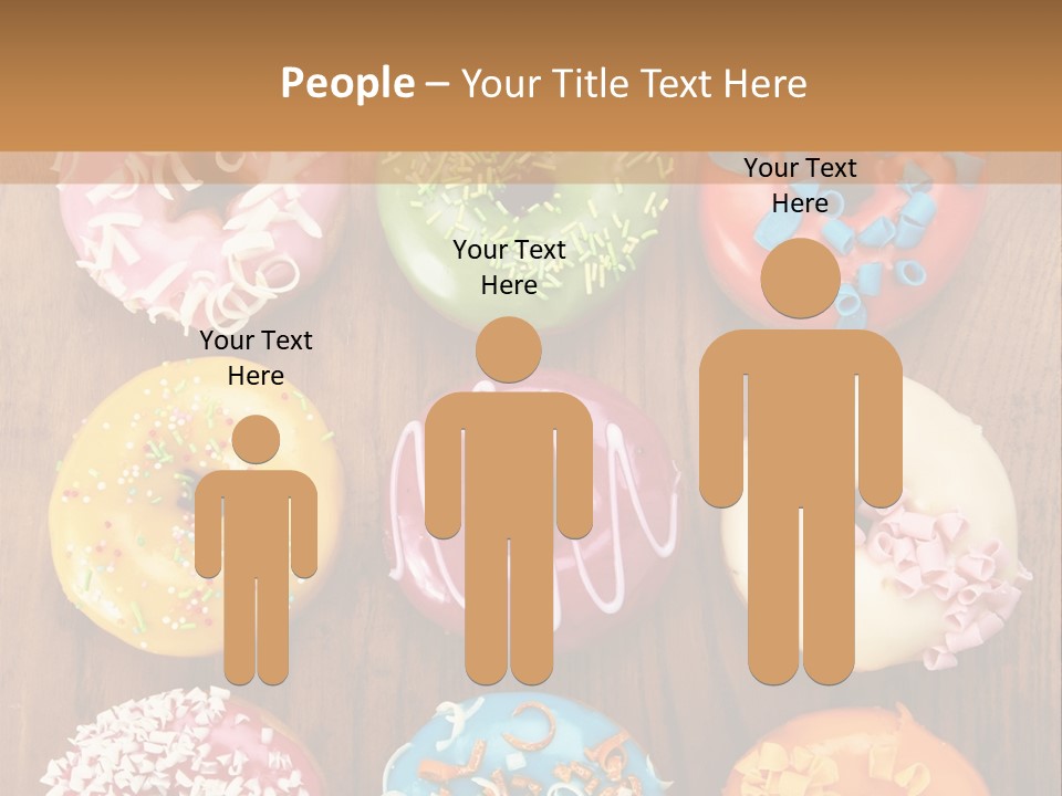 A Group Of Donuts Sitting On Top Of A Wooden Table PowerPoint Template