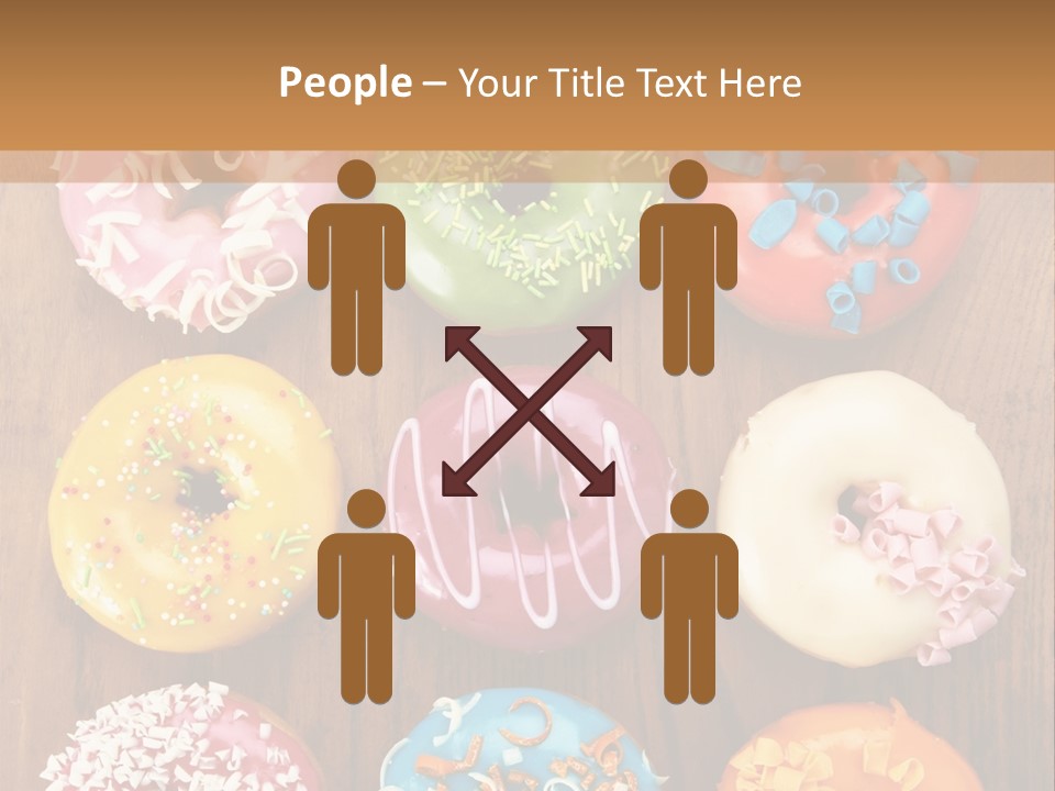 A Group Of Donuts Sitting On Top Of A Wooden Table PowerPoint Template