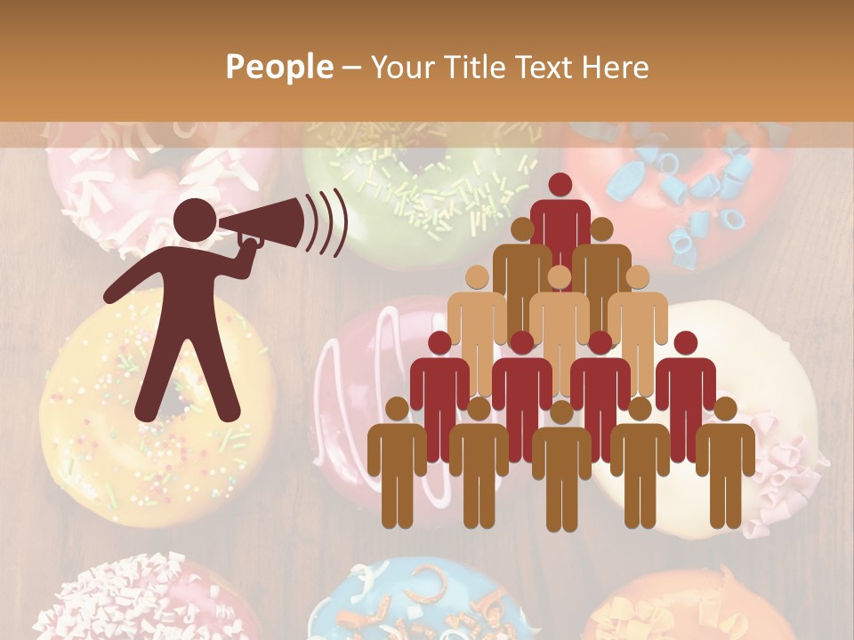 A Group Of Donuts Sitting On Top Of A Wooden Table PowerPoint Template