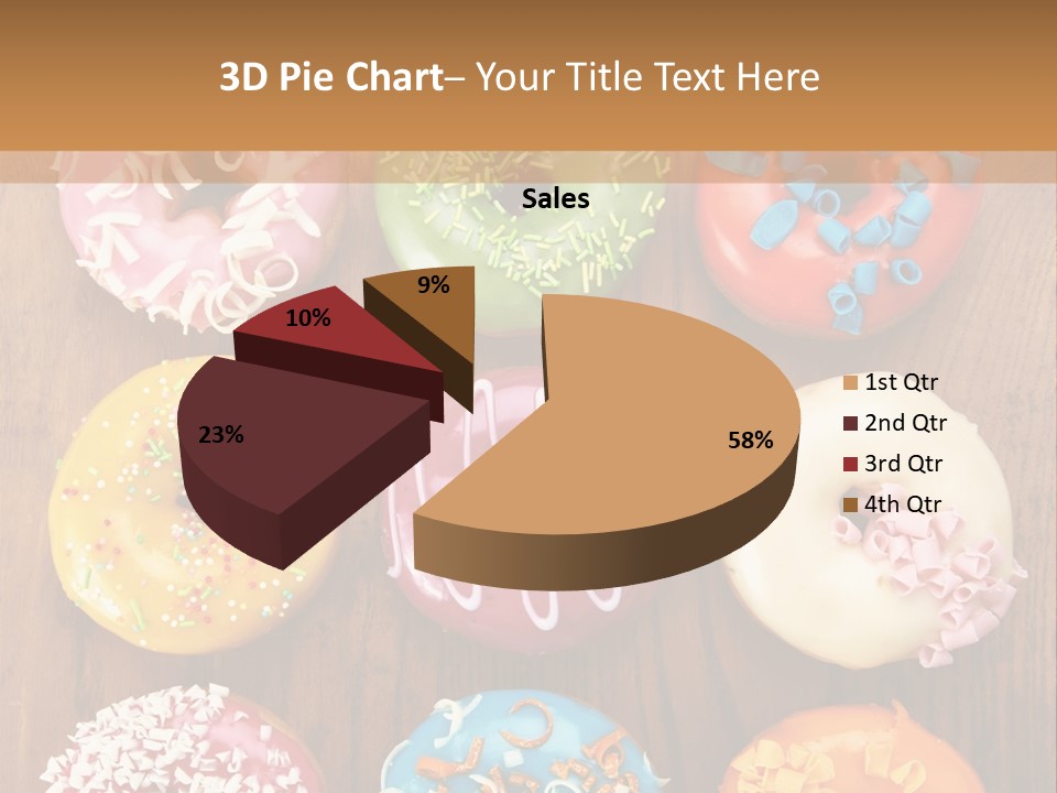 A Group Of Donuts Sitting On Top Of A Wooden Table PowerPoint Template