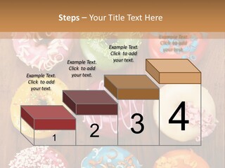 A Group Of Donuts Sitting On Top Of A Wooden Table PowerPoint Template