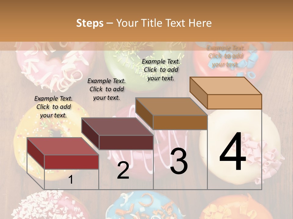 A Group Of Donuts Sitting On Top Of A Wooden Table PowerPoint Template