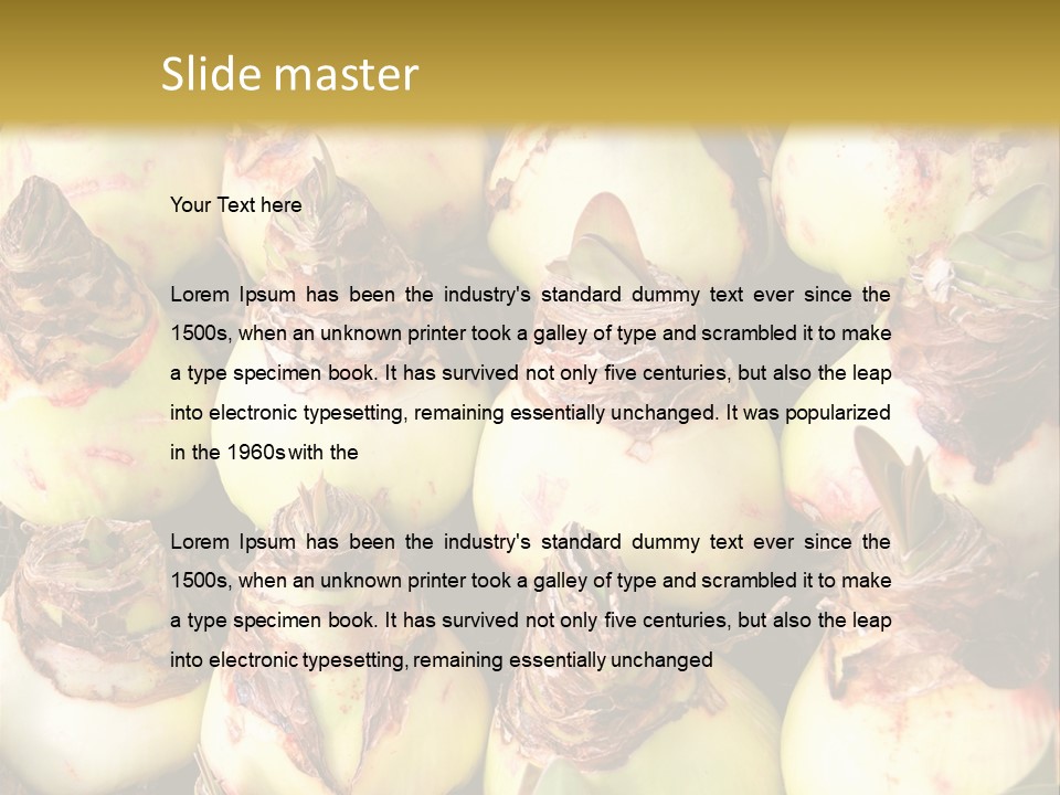 A Bunch Of Onions Sitting On Top Of A Table PowerPoint Template