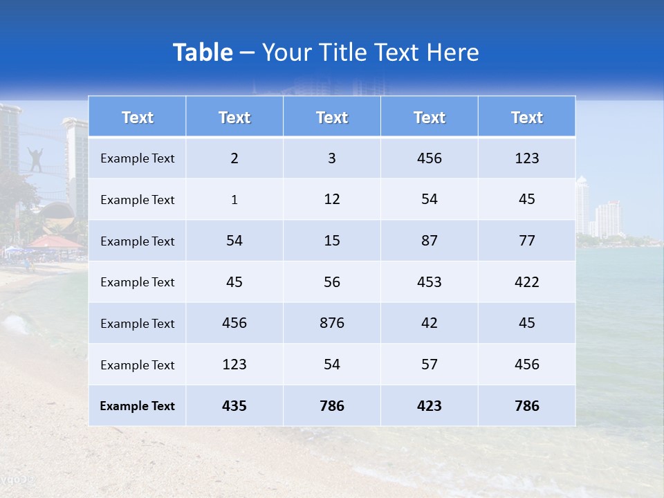 A Beach With A Boat In The Water And A City In The Background PowerPoint Template