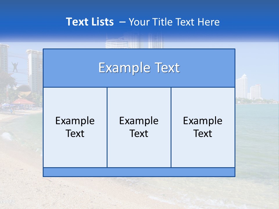 A Beach With A Boat In The Water And A City In The Background PowerPoint Template