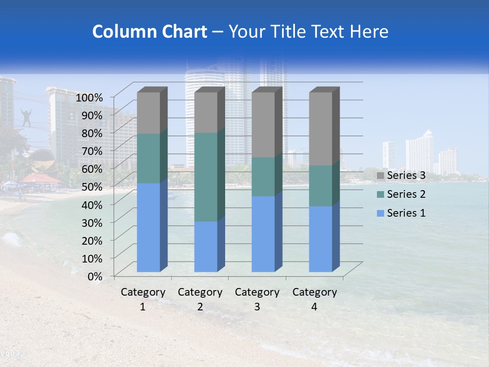 A Beach With A Boat In The Water And A City In The Background PowerPoint Template