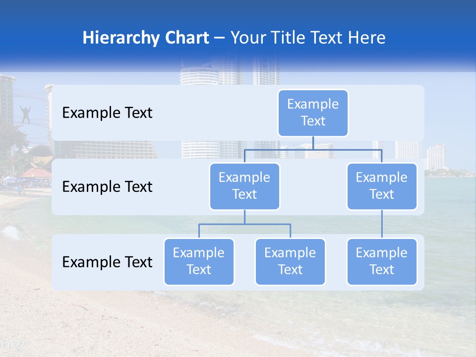 A Beach With A Boat In The Water And A City In The Background PowerPoint Template