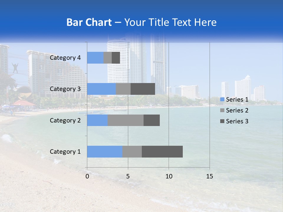 A Beach With A Boat In The Water And A City In The Background PowerPoint Template