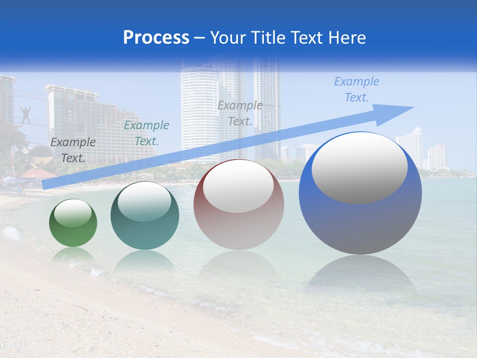 A Beach With A Boat In The Water And A City In The Background PowerPoint Template