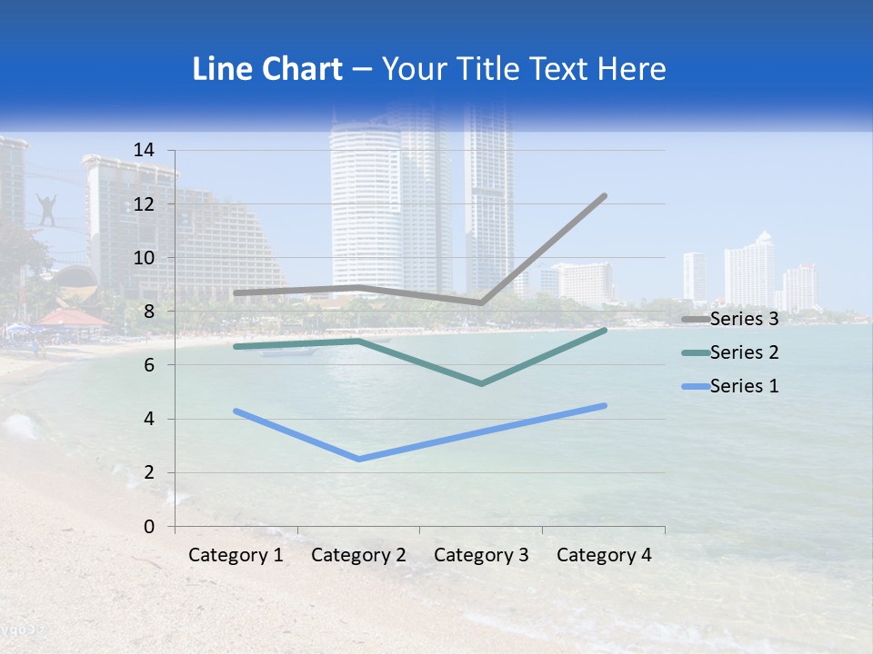 A Beach With A Boat In The Water And A City In The Background PowerPoint Template