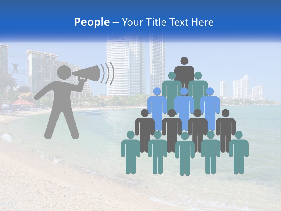 A Beach With A Boat In The Water And A City In The Background PowerPoint Template