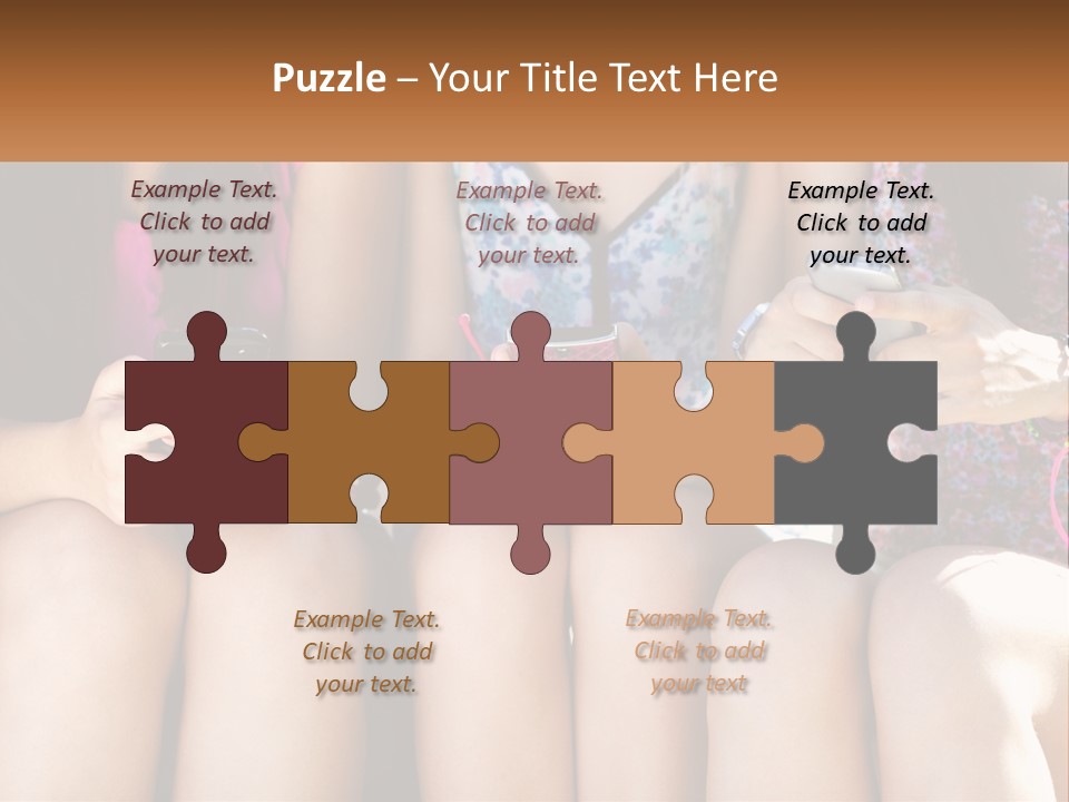 A Group Of Women Sitting Next To Each Other Holding Cell Phones PowerPoint Template