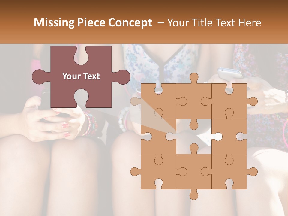 A Group Of Women Sitting Next To Each Other Holding Cell Phones PowerPoint Template