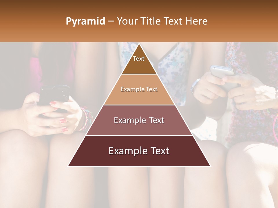 A Group Of Women Sitting Next To Each Other Holding Cell Phones PowerPoint Template