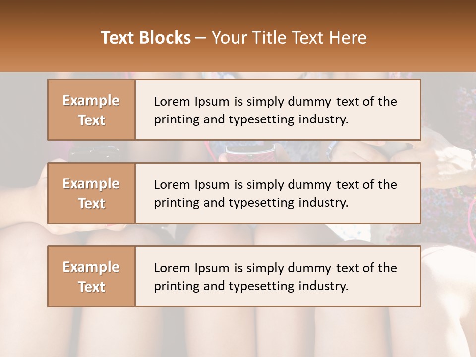 A Group Of Women Sitting Next To Each Other Holding Cell Phones PowerPoint Template
