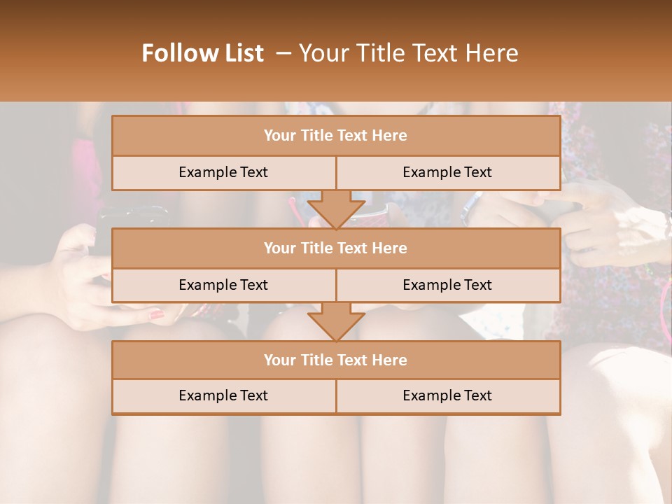 A Group Of Women Sitting Next To Each Other Holding Cell Phones PowerPoint Template