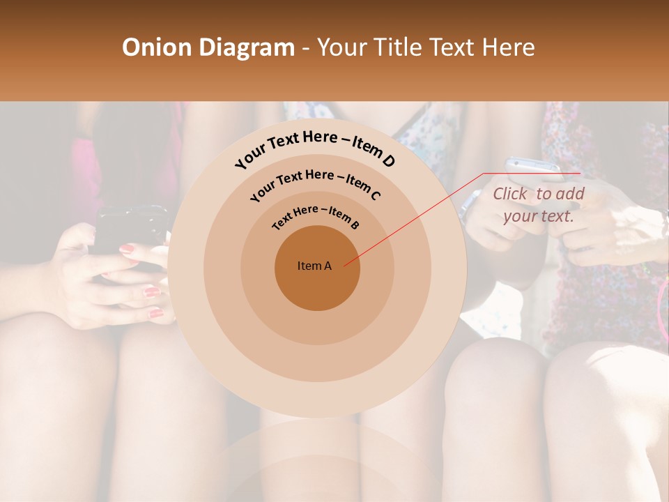 A Group Of Women Sitting Next To Each Other Holding Cell Phones PowerPoint Template