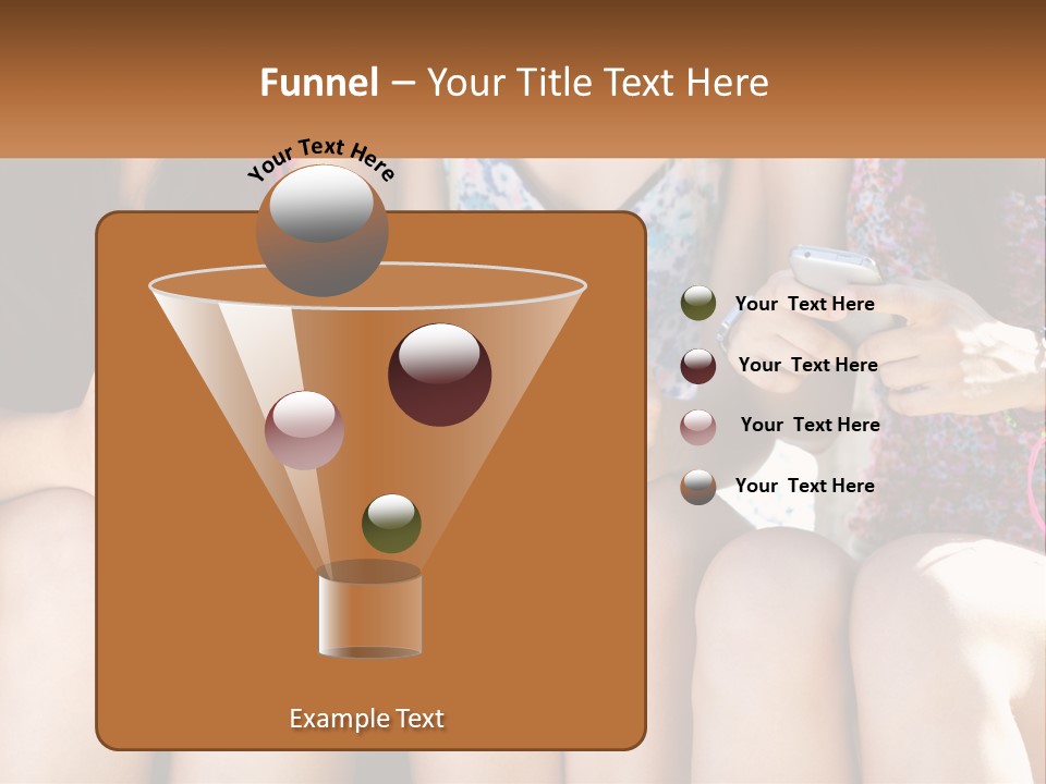 A Group Of Women Sitting Next To Each Other Holding Cell Phones PowerPoint Template