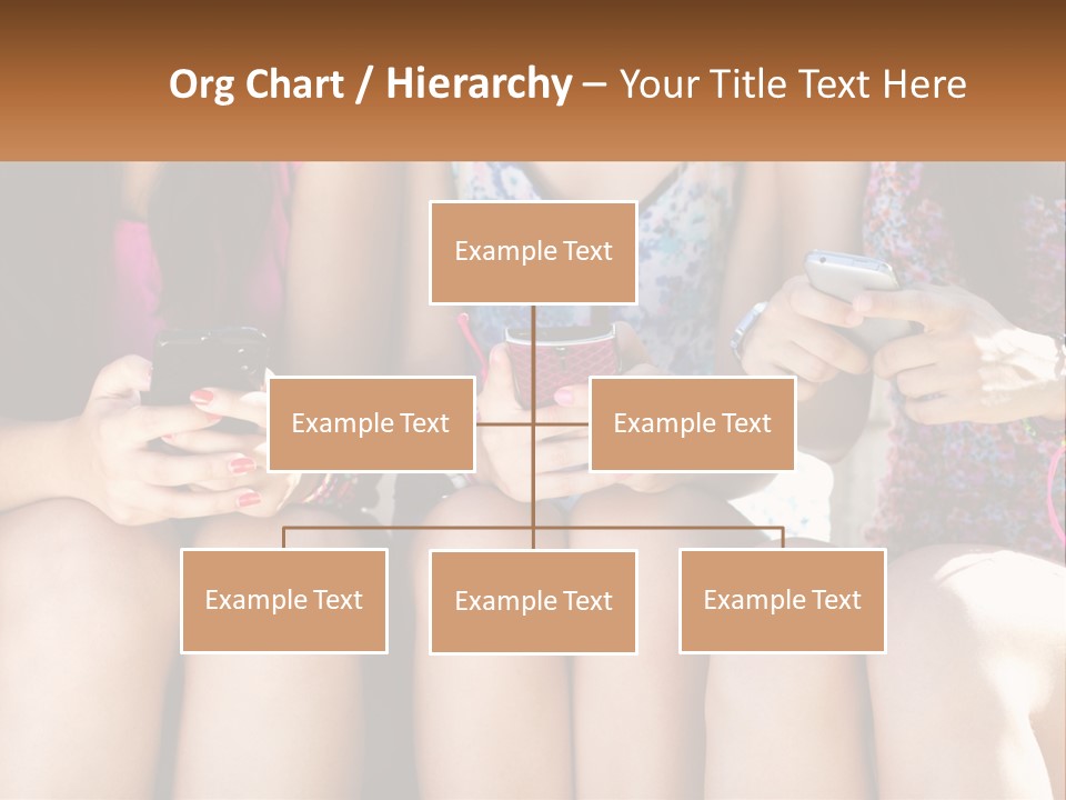 A Group Of Women Sitting Next To Each Other Holding Cell Phones PowerPoint Template