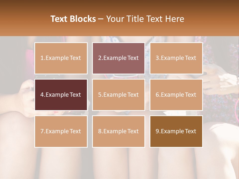 A Group Of Women Sitting Next To Each Other Holding Cell Phones PowerPoint Template