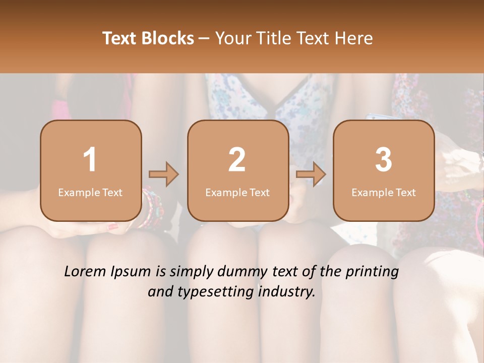 A Group Of Women Sitting Next To Each Other Holding Cell Phones PowerPoint Template