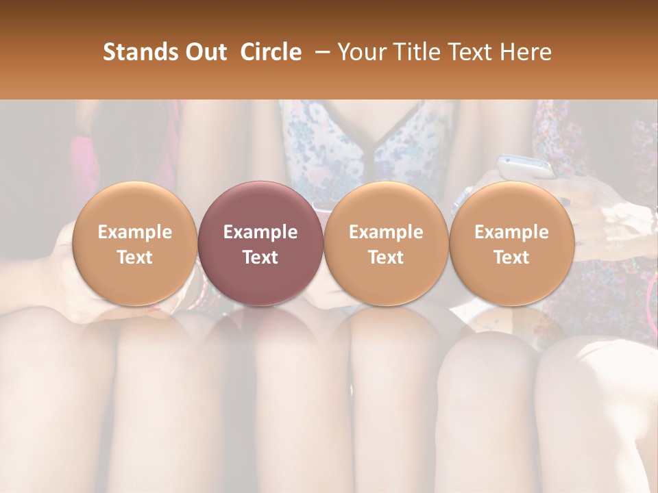 A Group Of Women Sitting Next To Each Other Holding Cell Phones PowerPoint Template