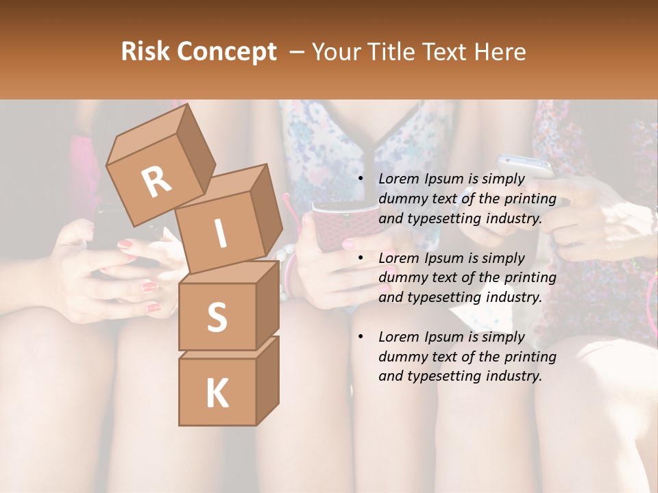 A Group Of Women Sitting Next To Each Other Holding Cell Phones PowerPoint Template