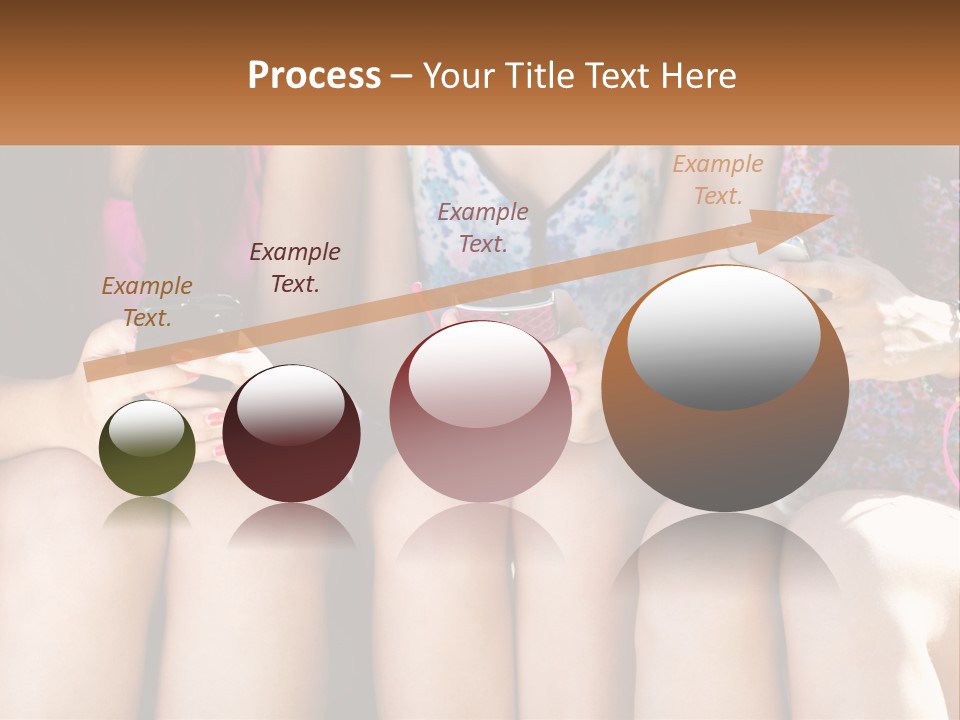 A Group Of Women Sitting Next To Each Other Holding Cell Phones PowerPoint Template