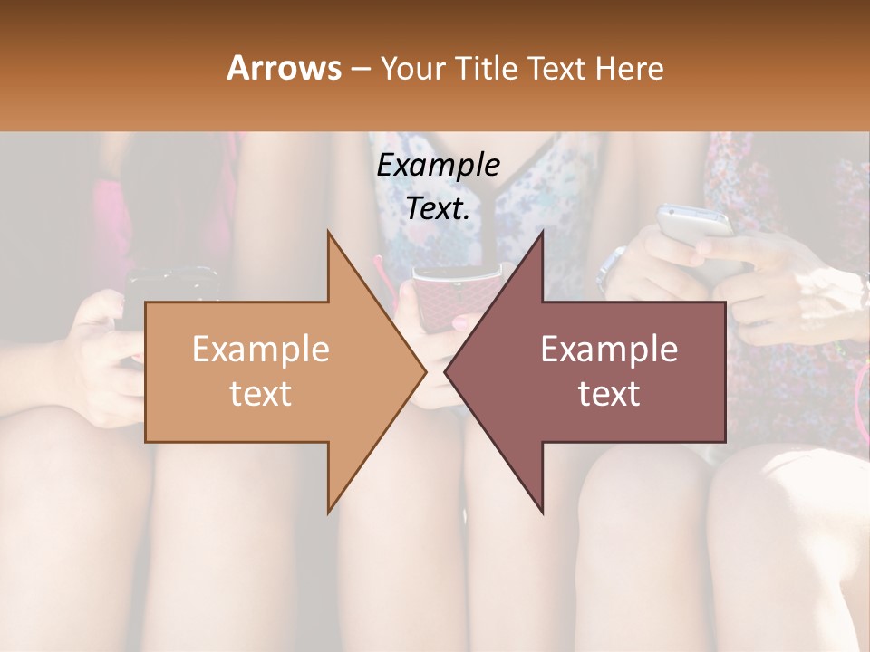 A Group Of Women Sitting Next To Each Other Holding Cell Phones PowerPoint Template