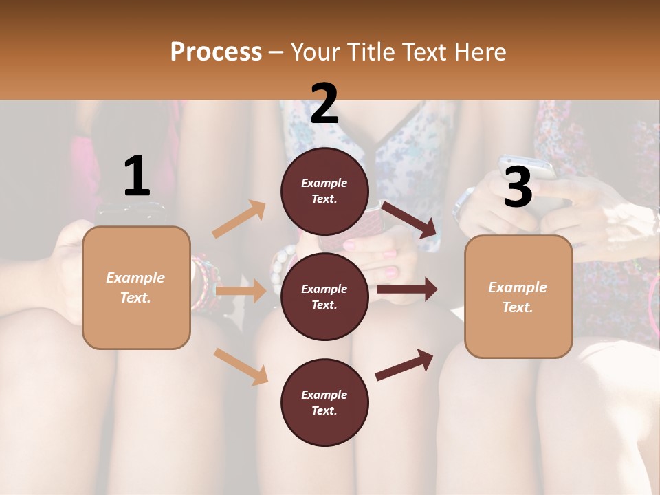 A Group Of Women Sitting Next To Each Other Holding Cell Phones PowerPoint Template