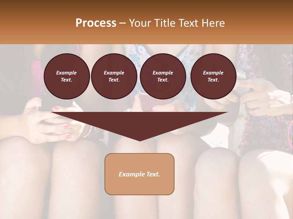 A Group Of Women Sitting Next To Each Other Holding Cell Phones PowerPoint Template